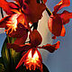 Flower-night light of the orchid 'Barberry'. Table lamps. Elena Krasilnikova. My Livemaster. Фото №5