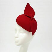 Аксессуары handmade. Livemaster - original item Mini beret with an elegant bow. Color red. Handmade.