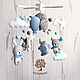 Детский мобиль в кроватку "Воздушные шары (серо-голубой)", Мобили на кроватку, Санкт-Петербург,  Фото №1