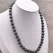 Украшения handmade. Livemaster - original item Black beads for women made of natural stone morion. Handmade.
