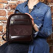 Сумки и аксессуары handmade. Livemaster - original item Backpacks: Backpack leather womens Burgundy Nicole Mod SR29-482. Handmade.