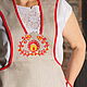 Order Linen apron with Russian embroidery. flax&lace. Livemaster. . Aprons Фото №3