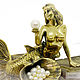 Bronze Mermaid with Pearls on the Side Keeper of the house, Sculpture, Moscow,  Фото №1