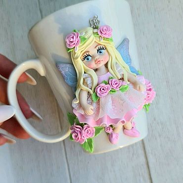 Посуда ручной работы. Ярмарка Мастеров - ручная работа Куколка на кружке. Handmade.