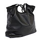 Shopper Bag Leather Black T-shirt Bag Bag String Bag Large, Classic Bag, Moscow,  Фото №1