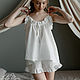 Order Amelie pajamas made of silk cambric milky color. Delicate Clothing Store (Daria). Livemaster. . Pyjamas Фото №3