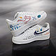 Кроссовки белые Nike Air Force унисекс, кастом поп-арт, ручная роспись, Кроссовки, Волжский,  Фото №1