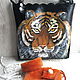 Сумка - шопер Благородный тигр (кожа, акрил), Классическая сумка, Таганрог,  Фото №1