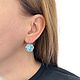 Серьги KAL HEXAGON Swarovski 16 мм Aq. Серьги классические. Marea Crystal. Ярмарка Мастеров.  Фото №6