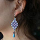 Long blue earrings with infinity knot. Earrings. Handmade by Svetlana Sin. My Livemaster. Фото №4
