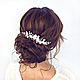 Wedding Flower Comb for Hairstyle with Natural Pearls. Hair Decoration. Wedding jewelry hair pins. My Livemaster. Фото №4