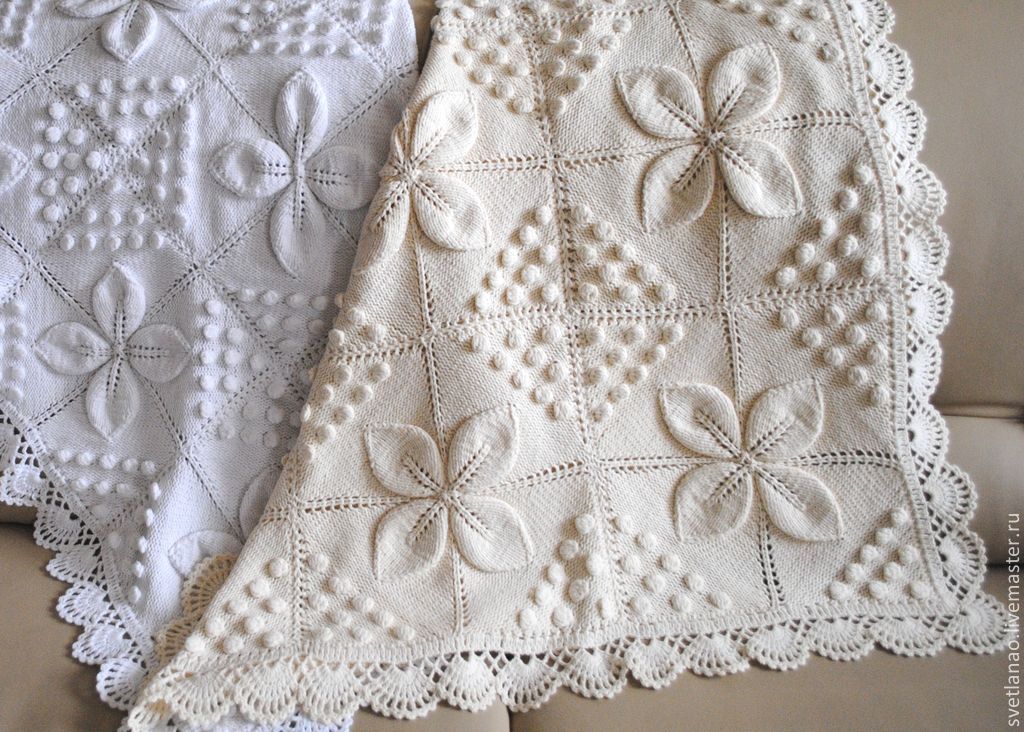 Plaid "WONDERFUL" from cotton Italian yarn, Blankets, St. Petersburg,  Фото №1