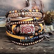 Украшения handmade. Livemaster - original item Bracelet with pearls and BOHO bronzite 