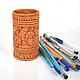 Wooden carved pencil holder, glass for pens and pencils. Pencil holders. GoodWood. Online shopping on My Livemaster.  Фото №2