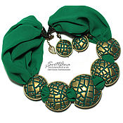 Украшения handmade. Livemaster - original item Golden Green Jewelry Set (173) designer jewelry. Handmade.