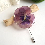 Украшения handmade. Livemaster - original item Brooch-needle Anyutka Viola Real Flower Jewelry Boho Brooch. Handmade.