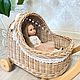 Коляска из бумажной лозы. Коляска для куклы. Коляска. Игрушки-каталки. Украшения для души. Ярмарка Мастеров.  Фото №4