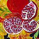 Стол с витражной росписью "Гранатовый букет". Столы. Ирина Саркисова. Ярмарка Мастеров.  Фото №4