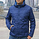 Order Men's spring jacket, short quilted blue jacket with sintepon. Lara (EnigmaStyle). Livemaster. . Mens outerwear Фото №3