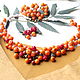 Necklace and bracelet jewelry set 'Rowan bouquet', Jewelry Sets, Vladivostok,  Фото №1