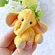 Солнечный слоник (6 см). Тедди Зверята. teddy_and_toys. Интернет-магазин Ярмарка Мастеров.  Фото №2