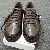 Обувь ручной работы handmade. Livemaster - original item Sneakers made of crocodile leather, in brown. Handmade.