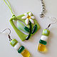 A set of jewelry made of glass Breath of spring! fusing Glass. Jewelry Sets. MyFusedGlass. My Livemaster. Фото №4