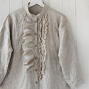 Одежда handmade. Livemaster - original item Boho blouse with ruffles made of 100% linen. Handmade.