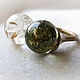 Double ring made of epoxy resin. Ring with flowers. Flowers in a balloon.Moss, Rings, Samara,  Фото №1