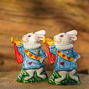 Сувениры и подарки handmade. Livemaster - original item Christmas decorations: White rabbit from Wonderland, porcelain. Handmade.