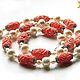Coral. ' Solda' necklace of coral with pearl. Necklace. Design jewelry. My Livemaster. Фото №4