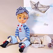 Куклы и игрушки handmade. Livemaster - original item Doll boy in marine style collectible, author. Handmade.