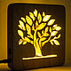 Wooden Night light, tree night light lamp, Table lamps, Moscow,  Фото №1
