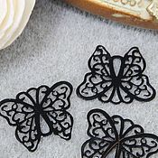 Материалы для творчества handmade. Livemaster - original item Bring up the connector art. .7-30 Black butterfly. Handmade.