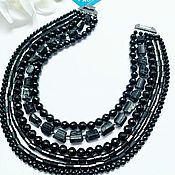 Украшения handmade. Livemaster - original item Necklace made of black tourmaline and black onyx 