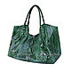 Bag leather Python. Large shopper bag made from Python. Trendy shopper bag from Python. Beautiful pimonova bag handmade. Bag shoper from Python. Shopping bag leather Python.
