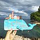 Кит дрифтвуд Ключница Бирюзовое море 33 см. Ключницы настенные. AdriaticArt_Julia. Ярмарка Мастеров.  Фото №5