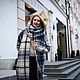 Пальто-оверсайз " Небесноголубая клетка". Пальто. Александра Майская. Ярмарка Мастеров.  Фото №6
