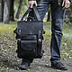 'Hallward' urban leather backpack black, Backpacks, Yuzhno-Uralsk,  Фото №1