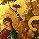Order The Icon Of The Holy Trinity. Trinity with a piece of Mamre oak. Icon_svyatyobraz Anna. Livemaster. . Icons Фото №3
