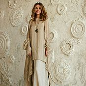 Одежда handmade. Livemaster - original item Linen asymmetric dress from the collection of flax 