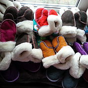 Работы для детей, handmade. Livemaster - original item Baby fur mittens sheepskin. Handmade.