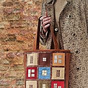 Сумки и аксессуары handmade. Livemaster - original item Hundertwasser House Shopper bag, large bag, for documents, 198. Handmade.