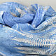 Order Linen shawl 'the Dream of fern' blue ekoprint. Artinflat - natural dyeing. Livemaster. . Scarves Фото №3