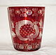 Order Vase 16,2 cm.. Color RUBY glass, ENAMEL. Hand carved from EGERMANN. Soviet antiques (sovietporcelain). Livemaster. . Vintage vases Фото №3