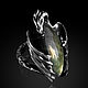 Кольцо серебряное с драконом и камнем. Кольца. Aventure.Jewelry. Интернет-магазин Ярмарка Мастеров.  Фото №2