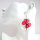 Earrings Red Geranium flowers rustic Boho resin Jewelry. Earrings. WonderLand. My Livemaster. Фото №6