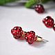 Little red raspberries-pusset earrings (carnations), Stud earrings, Moscow,  Фото №1