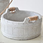 Цветы и флористика handmade. Livemaster - original item Concrete planter Bucket with rope handles Provence, Country. Handmade.