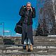 Зимнее трикотажное макси пальто с капюшоном. Пальто. Анна Вычугжанина. Ярмарка Мастеров.  Фото №4